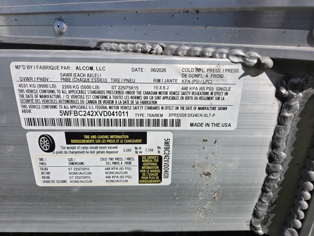 8.5'x24' Alcom Enclosed Cargo XPRESS8.5X24CH-XLT-P 85"