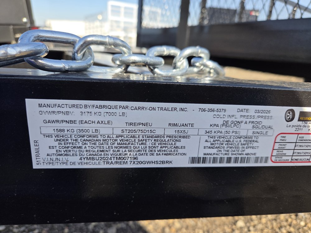 7'x20' Carry-On Utility 7X20GWHS2BRK