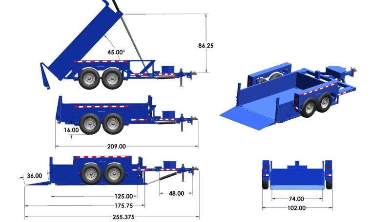 8.5'x12' Air Tow Dump 3D-12 Drop-Deck/Dump