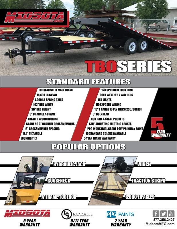 2025 Midsota TBO-28 Equipment Deckover Tilt Trailer 8.5x28 17.6K