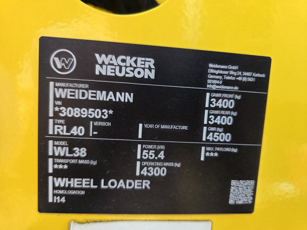 Wacker Neuson WL38 Contractor Equipment