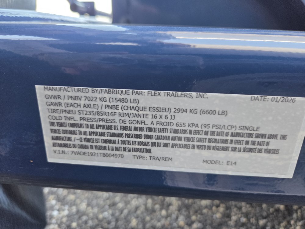 6'x12' Air Tow Enclosed Cargo E14 94"