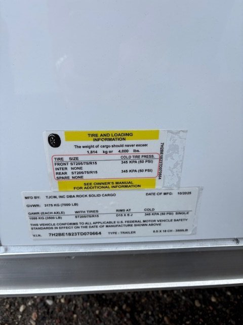 8' 6"x18' Rock Solid Cargo Enclosed Cargo