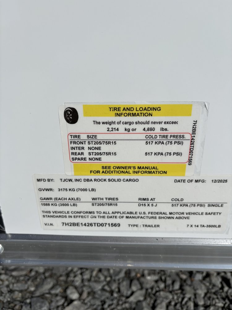 7'x14' Rock Solid Cargo Enclosed Cargo