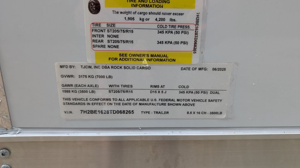 8' 6"x16' Rock Solid Cargo Enclosed Cargo