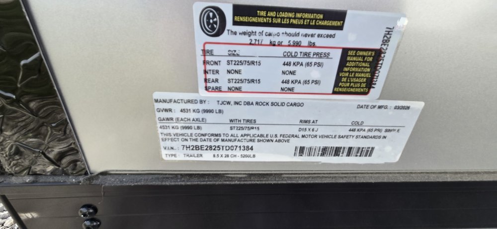 8' 6"x28' Rock Solid Cargo Enclosed Car Hauler