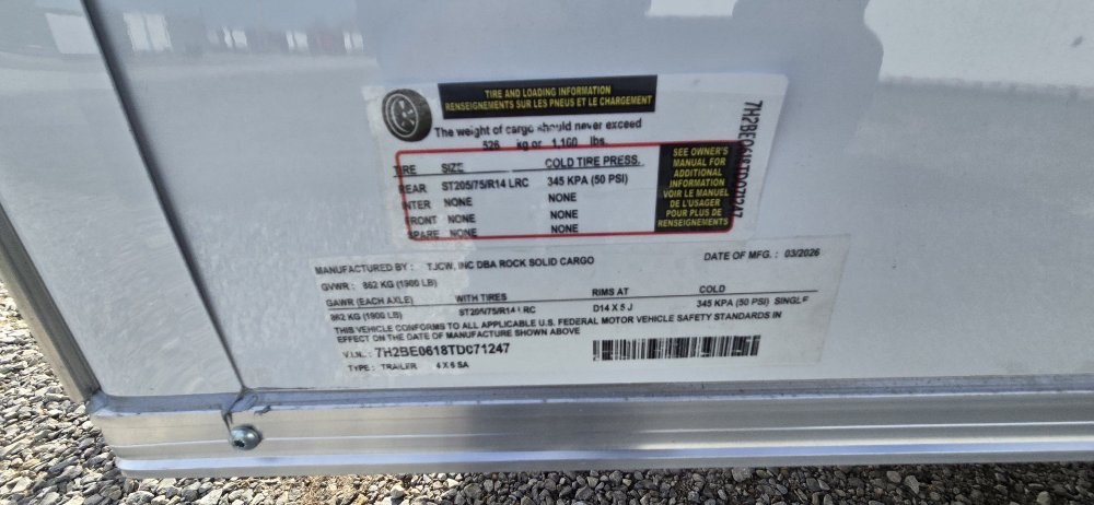 4'x6' Rock Solid Cargo Enclosed Cargo