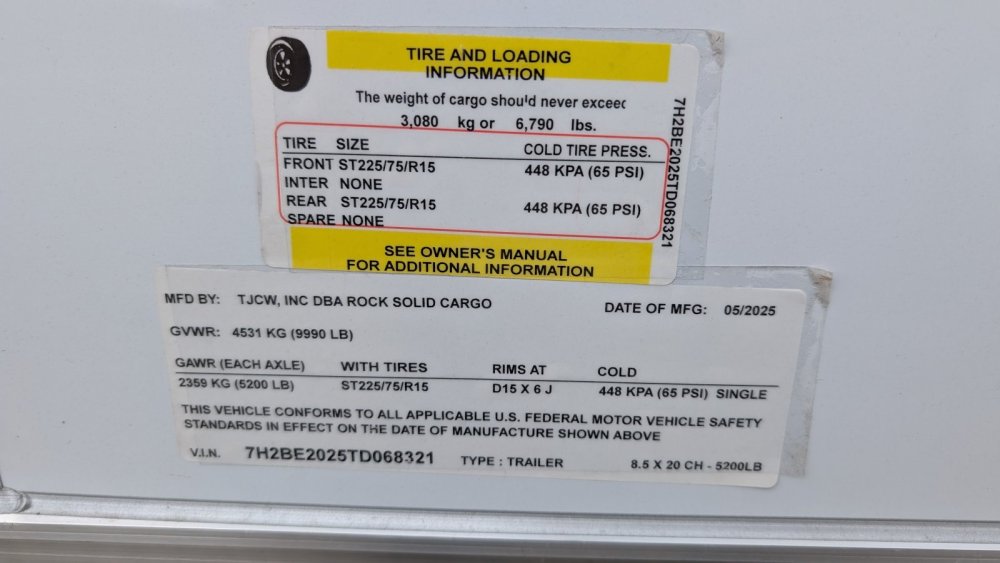 8' 6"x20' Rock Solid Cargo Enclosed Cargo