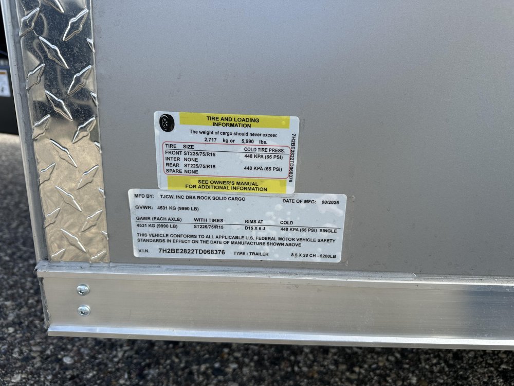 8.5'x28' Rock Solid Cargo Enclosed Cargo