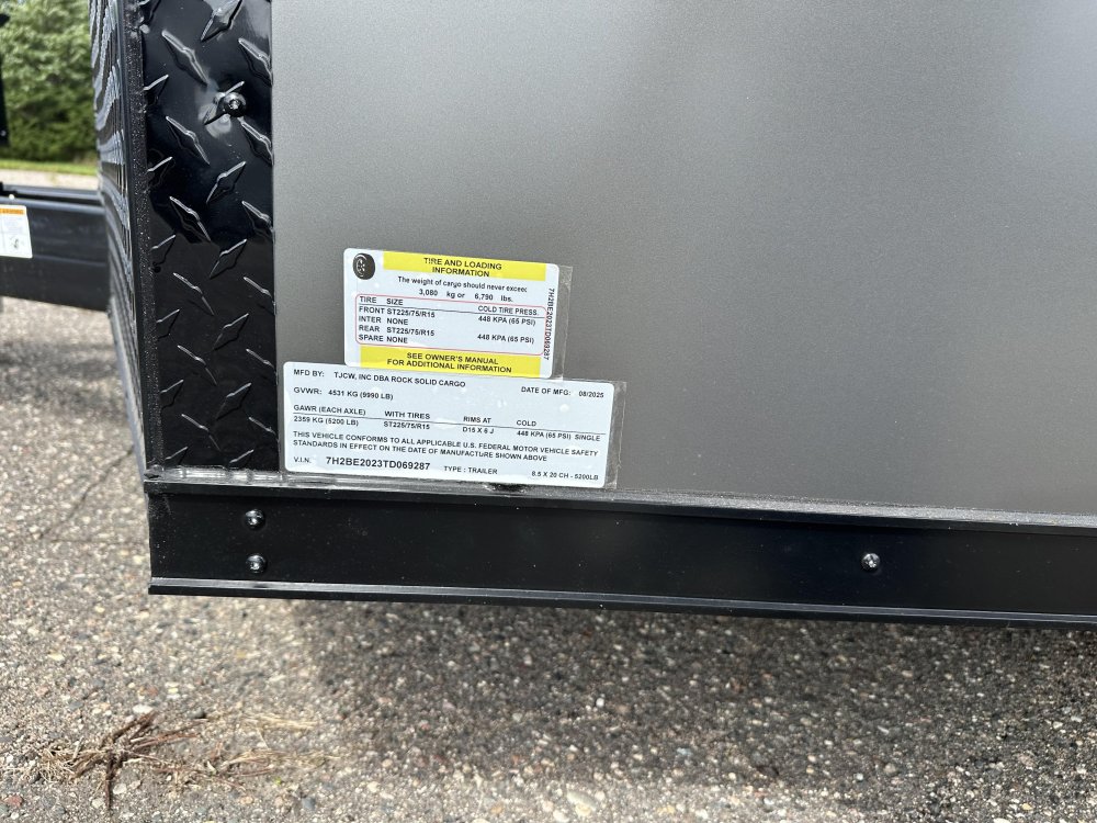 8.5'x20' Rock Solid Cargo Enclosed Car Hauler