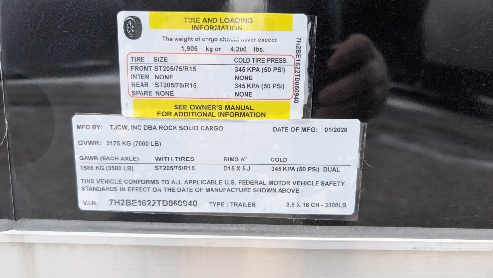 8' 6"x16' Rock Solid Cargo Enclosed Cargo