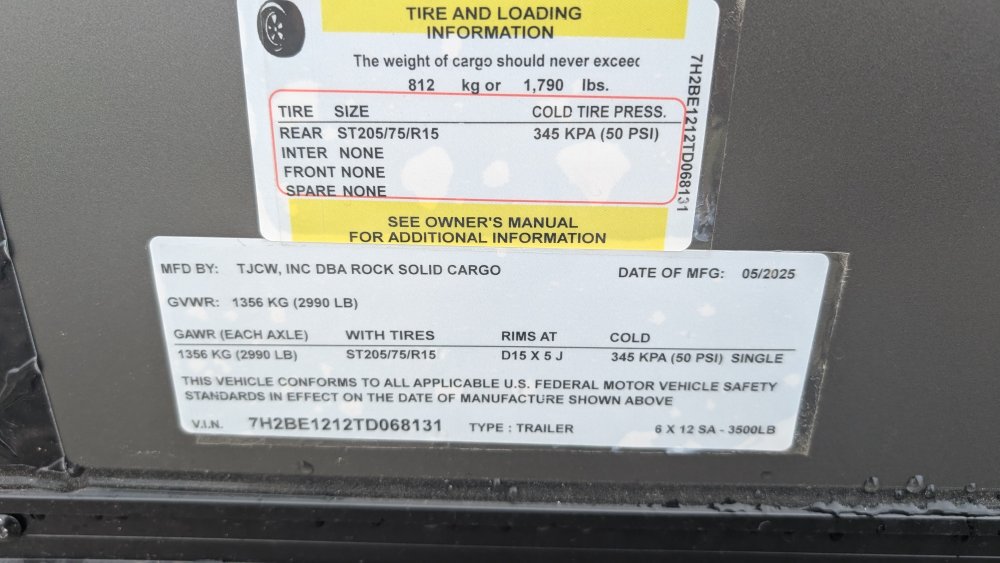 6'x12' Rock Solid Cargo Enclosed Cargo