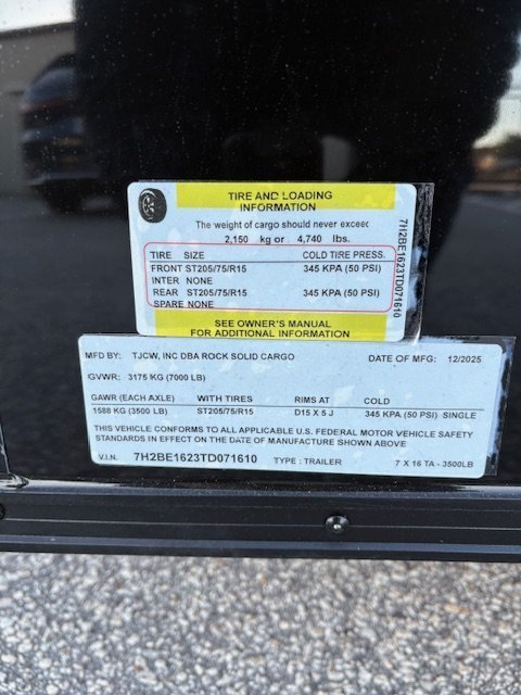 7'x16' Rock Solid Cargo Enclosed Cargo