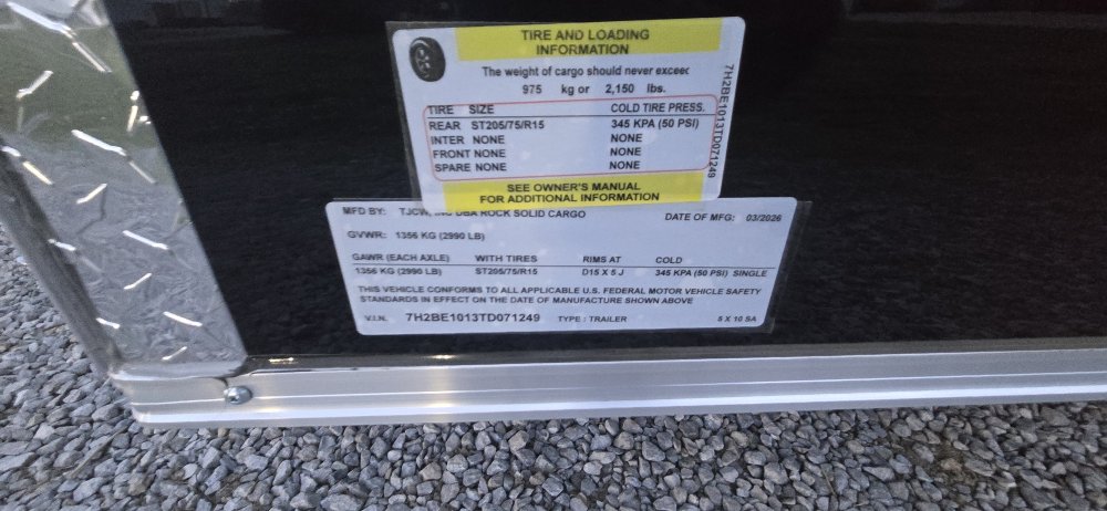 5'x10' Rock Solid Cargo Enclosed Cargo