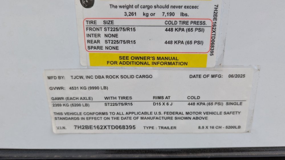 8' 6"x16' Rock Solid Cargo Enclosed Cargo