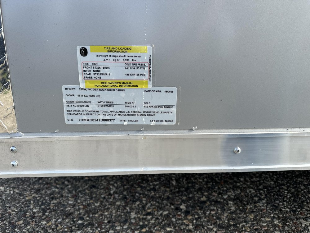 8.5'x28' Rock Solid Cargo Enclosed Cargo