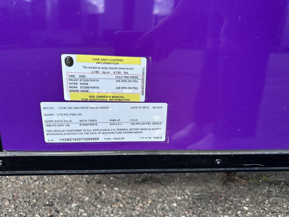 7'x16' Rock Solid Cargo Enclosed Cargo