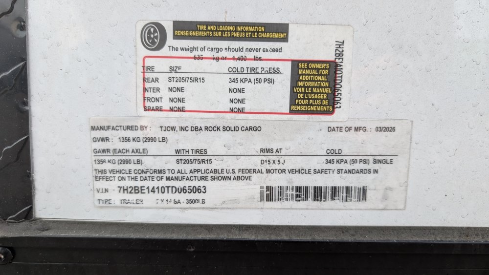 7'x14' Rock Solid Cargo Enclosed Cargo