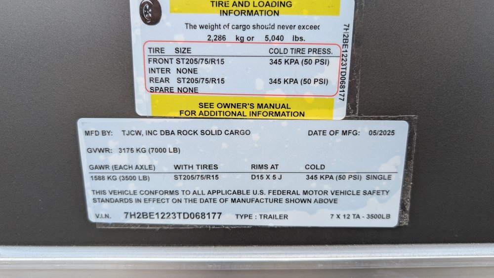7'x12' Rock Solid Cargo Enclosed Cargo