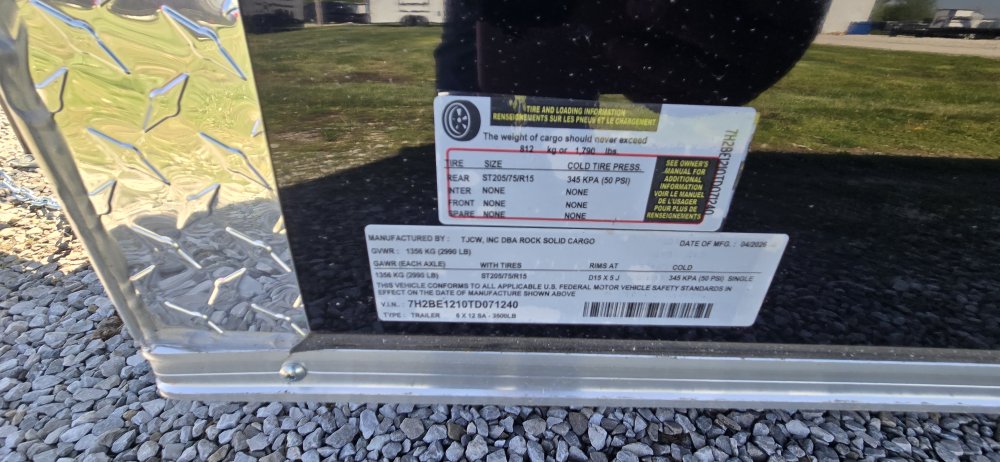 6'x12' Rock Solid Cargo Enclosed Cargo