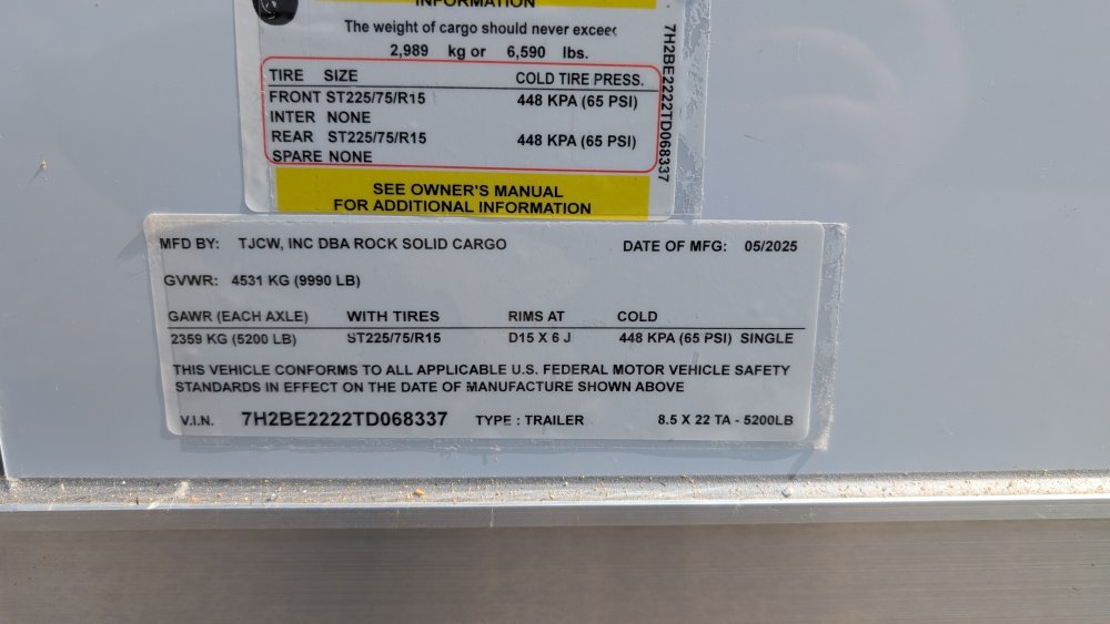 8' 5"x22' Rock Solid Cargo Enclosed Cargo