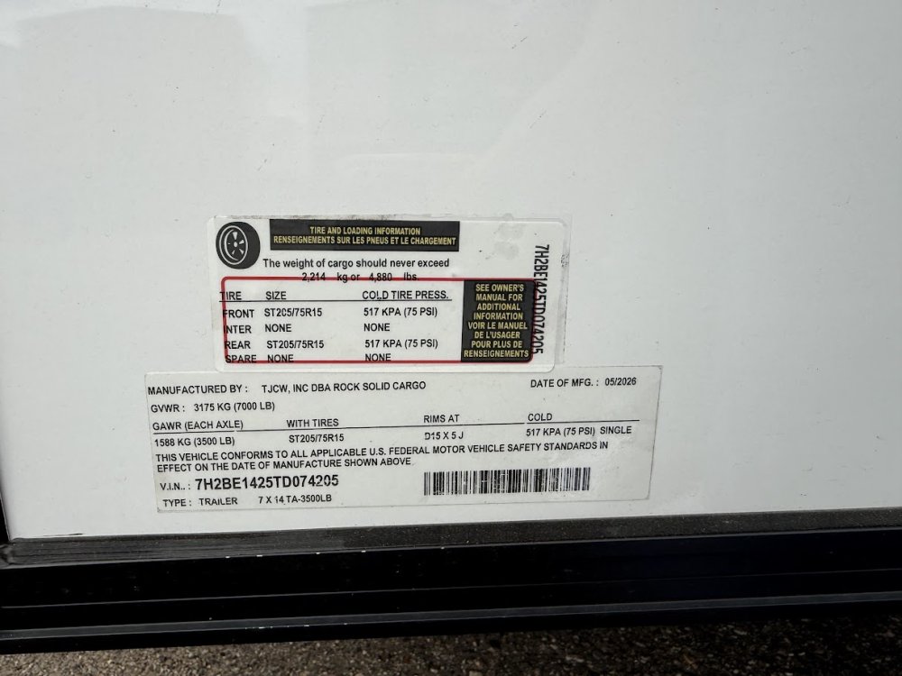 7'x14' Rock Solid Cargo Enclosed Cargo