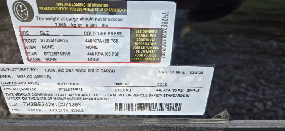 8' 6"x24' Rock Solid Cargo Enclosed Cargo