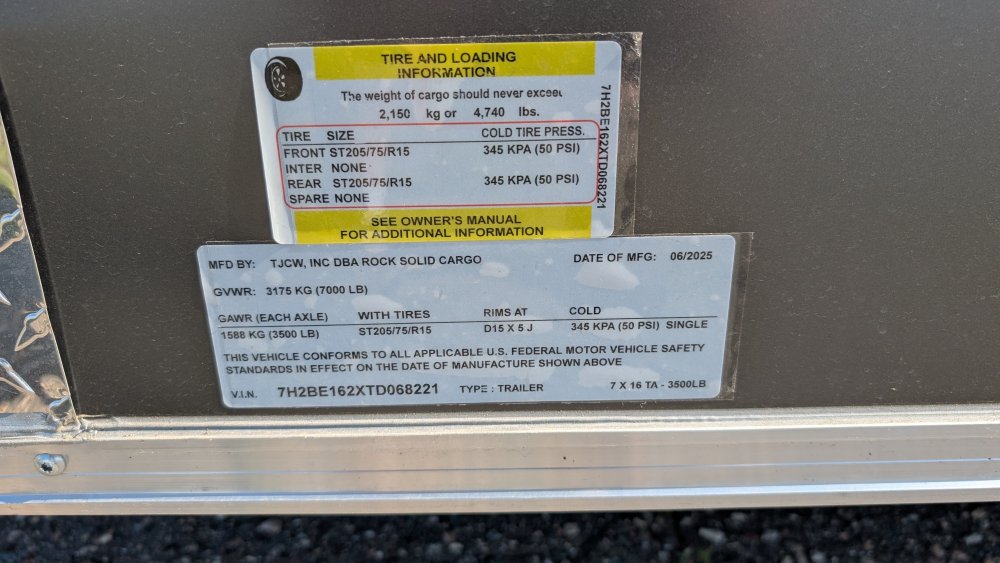 7'x16' Rock Solid Cargo Enclosed Cargo