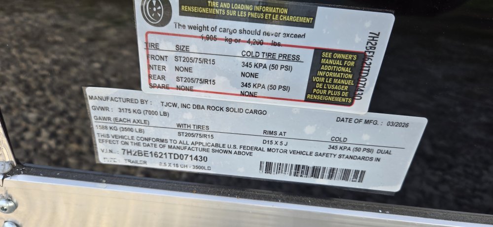 8' 6"x16' Rock Solid Cargo Enclosed Cargo