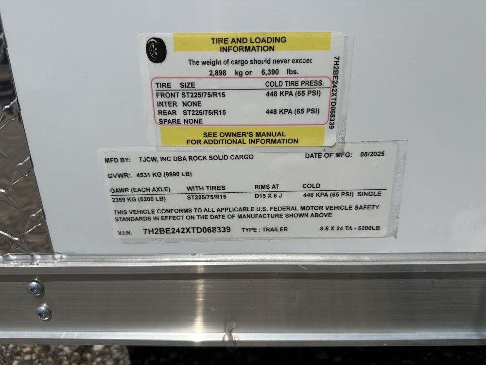 8' 6"x24' Rock Solid Cargo Enclosed Cargo