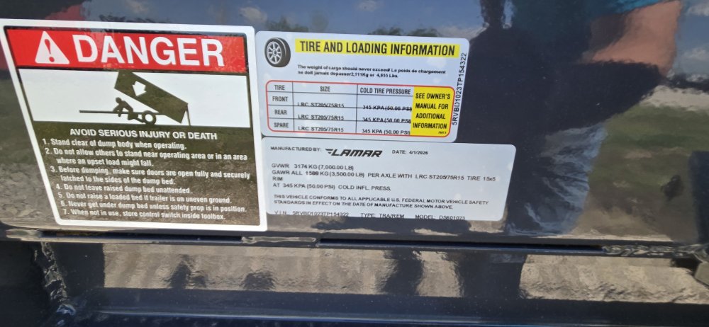 60"x10' Lamar Dump