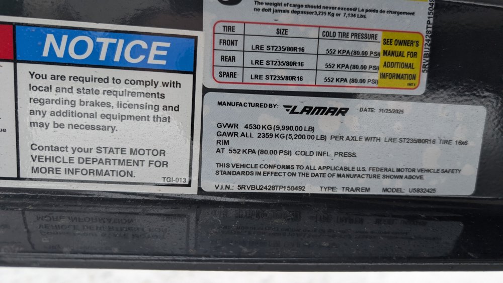 83"x24' Lamar Utility