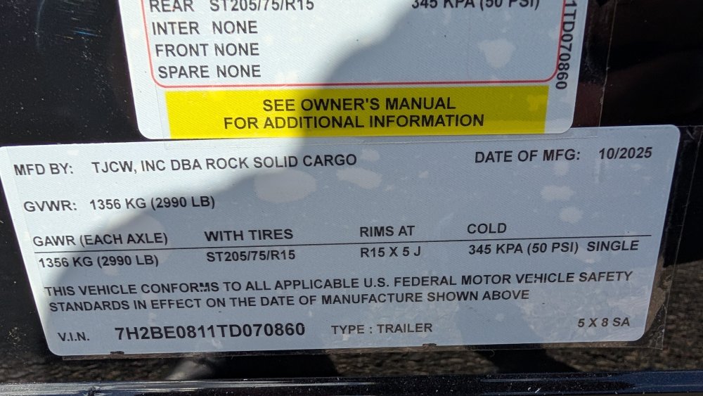 5'x8' Rock Solid Cargo Enclosed Cargo