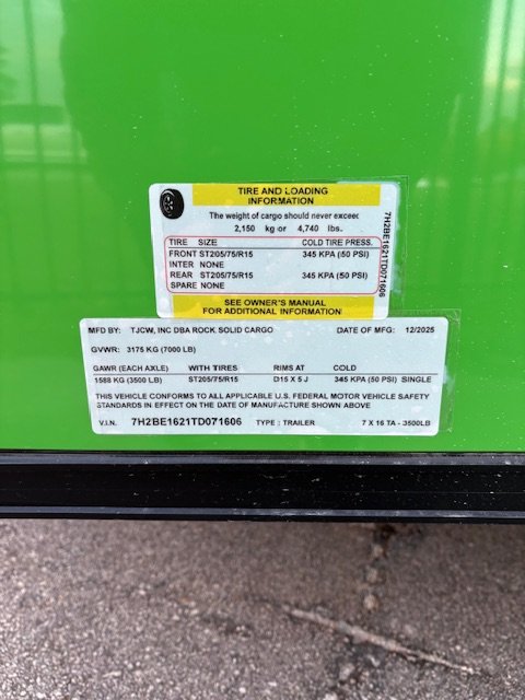 7'x16' Rock Solid Cargo Enclosed Cargo