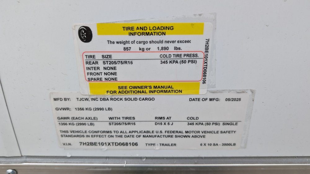 6'x10' Rock Solid Cargo Enclosed Cargo