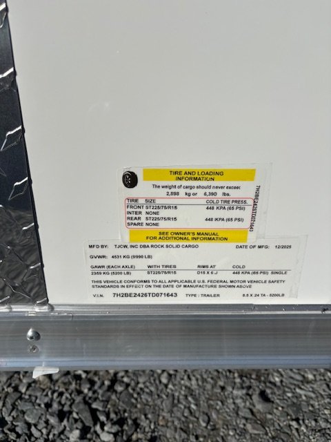 8' 6"x24' Rock Solid Cargo Enclosed Cargo