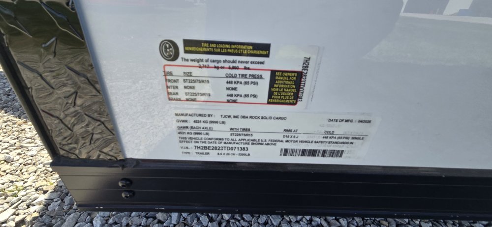 8' 6"x28' Rock Solid Cargo Enclosed Car Hauler