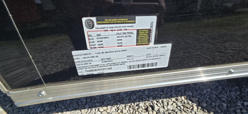 5'x8' Rock Solid Cargo Enclosed Cargo