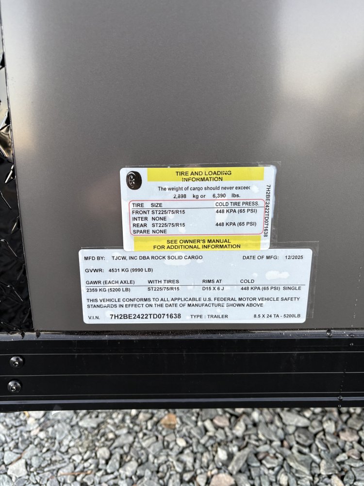 8' 6"x24' Rock Solid Cargo Enclosed Cargo