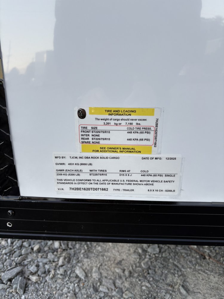 8' 6"x16' Rock Solid Cargo Enclosed Cargo