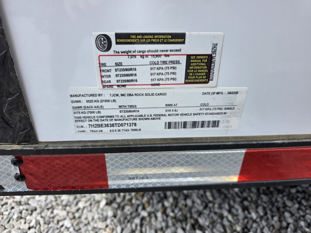 8' 6"x36' Rock Solid Cargo Enclosed Car Hauler