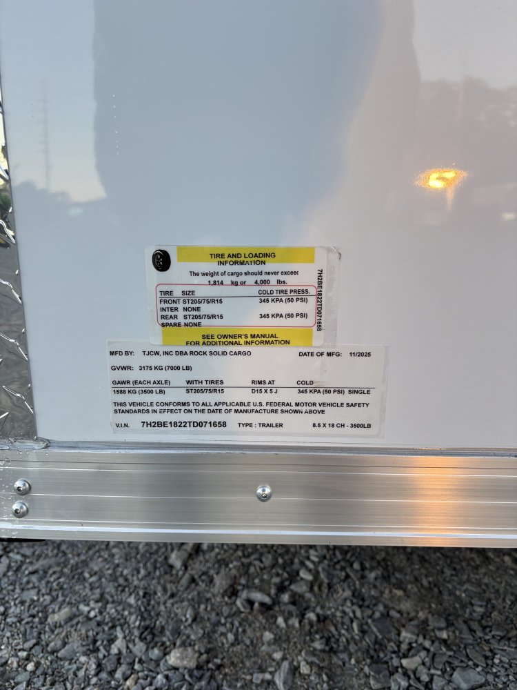 8' 6"x18' Rock Solid Cargo Enclosed Cargo