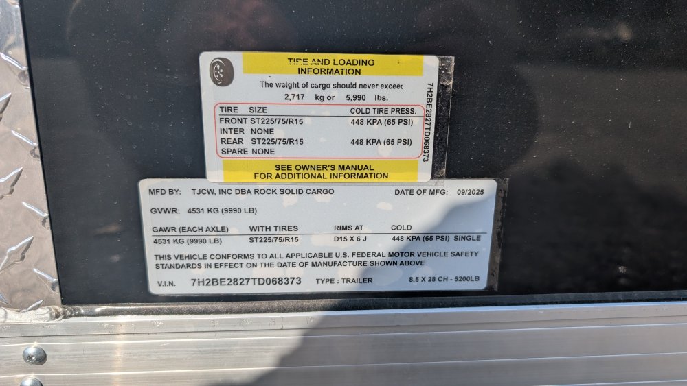 8' 6"x28' Rock Solid Cargo Enclosed Cargo