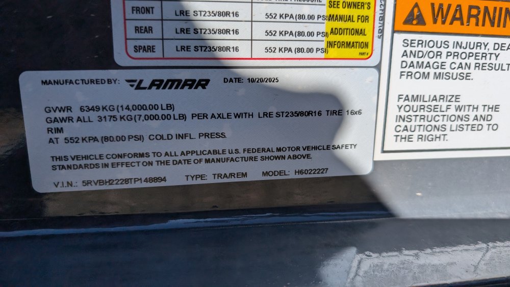 102"x22' LAMAR Equipment