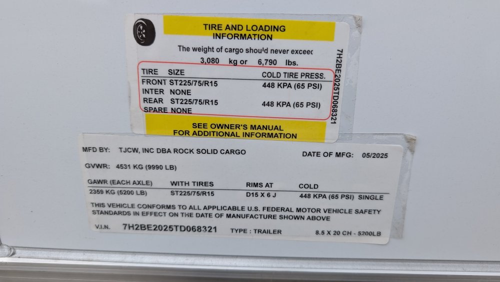 8' 6"x20' Rock Solid Cargo Enclosed Cargo