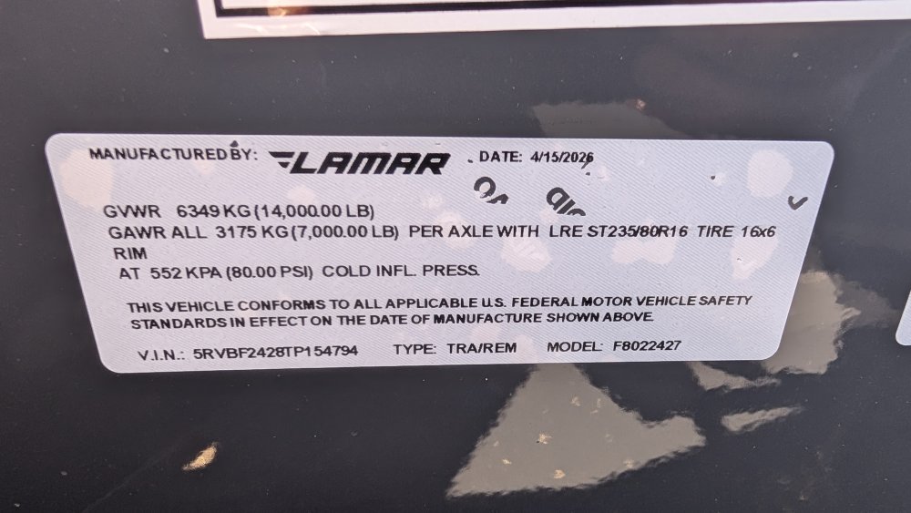 102"x24' Lamar Equipment