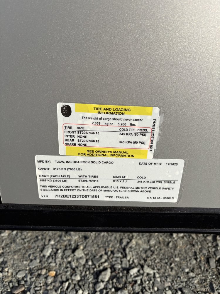 6'x12' Rock Solid Cargo Enclosed Cargo