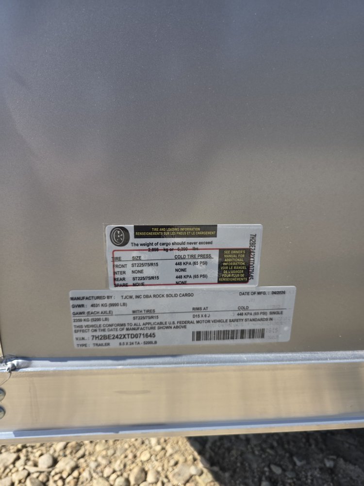 8' 6"x24' Rock Solid Cargo Enclosed Car Hauler