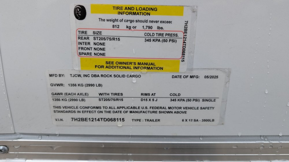 6'x12' Rock Solid Cargo Enclosed Cargo