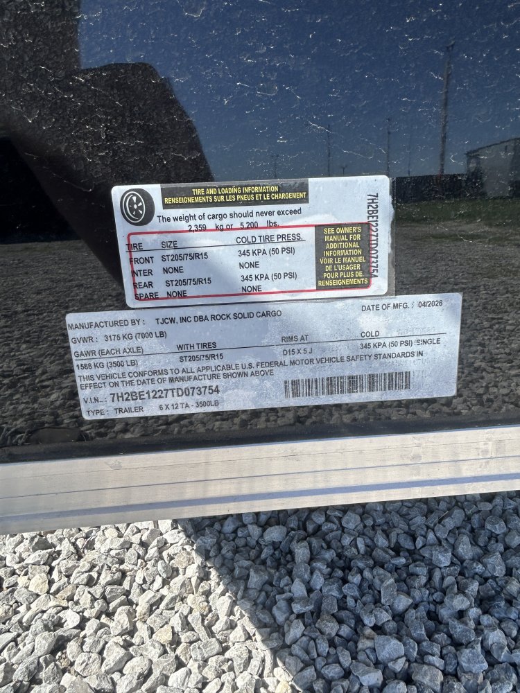 6'x12' Rock Solid Cargo Enclosed Cargo